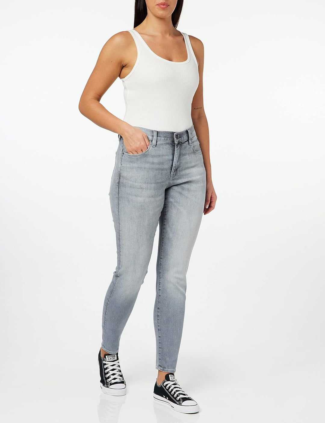 G-STAR Damen Lhana Skinny Jeans 24W / 30L Grau (Sun Faded Glacier Grey D19079-a634-c464), 24W / 30L