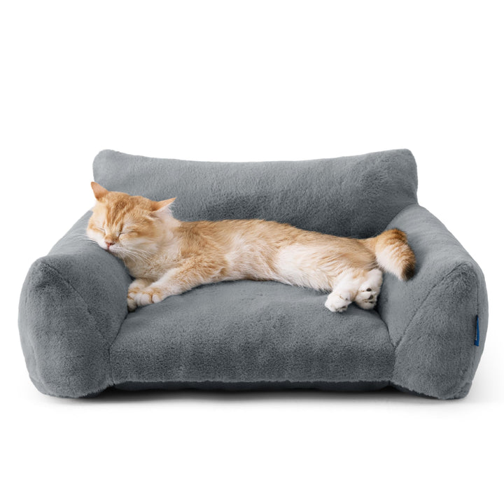 BEDSURE Katzenbett grosse Katzensofa Katzencouch, 61x46x25cm, dunkelgrau | waschbar, für grosse Katz