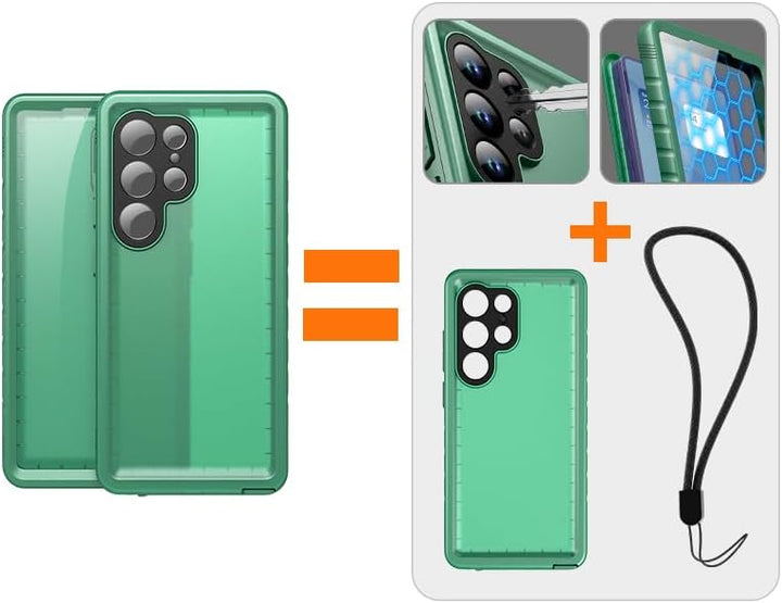 Cozycase TOP Militärschutz 360 Hülle Für Samsung Galaxy S24 Ultra, Grün Für Samsung Galaxy S24 Ultra