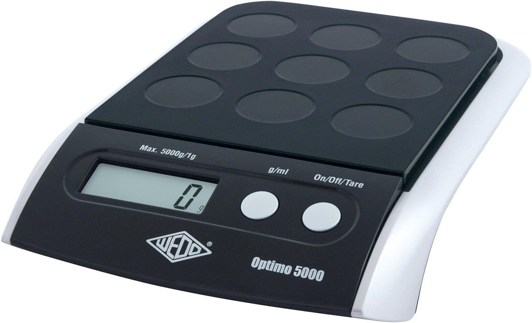 Wedo Optimo 5000 – Kitchen Scales (LCD, Black, ABS Synthetics, 230 x 165 x 40 mm)