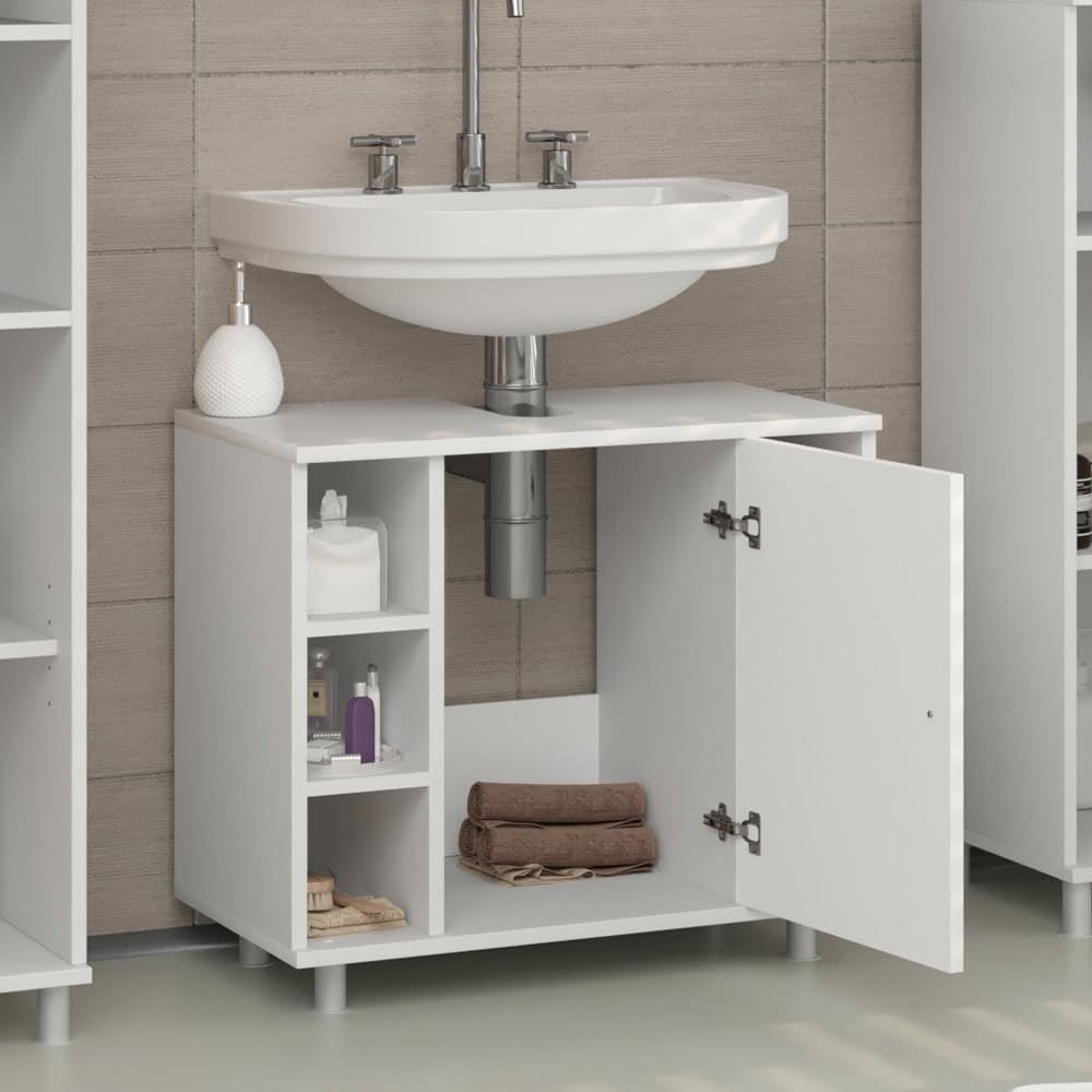 Vicco Waschbeckenunterschrank Fynn, Weiss, 60 x 54 cm Weiss 60 x 54 cm, Weiss 60 x 54 cm