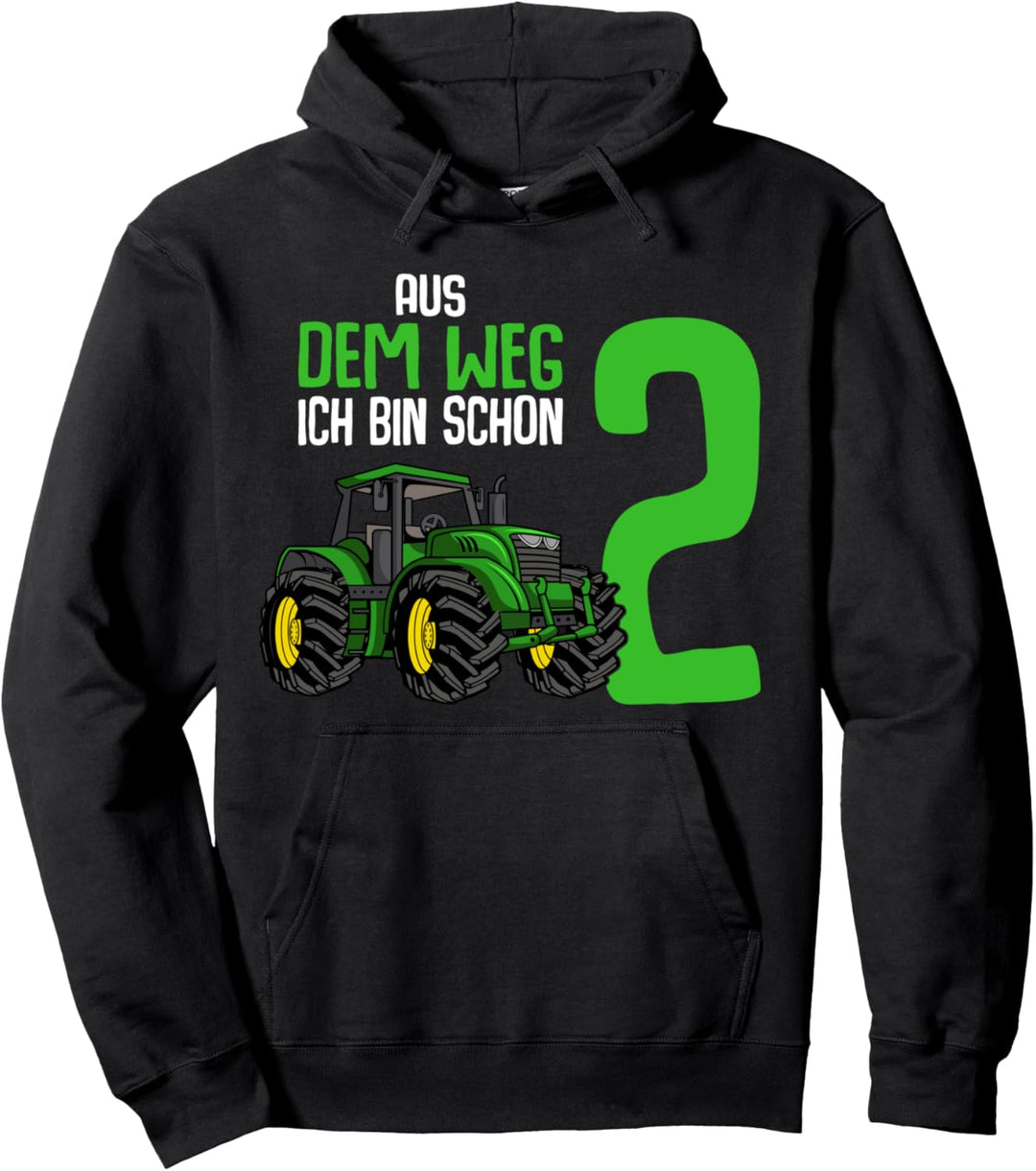 2. Geburtstag Traktor Trecker 2 Jahre Junge Kinder Pullover Hoodie