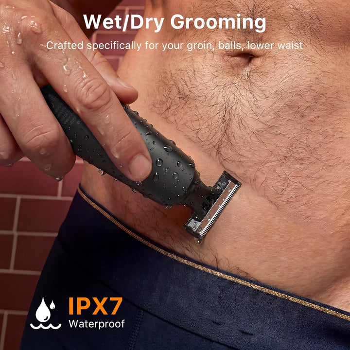H5 Groin & Body Hair Trimmer for Men – 2025 Upgrade, Waterproof Wet/Dry Electric Groomer, USB-C Rech