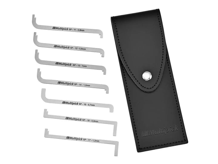 Multipick Profi Schloss Spanner TOK Set 7-teilig mit Echtleder Etui - Wichtiges Elite Dietrich Set u