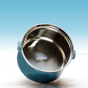 SANQIAHOME 4 Schichten Mehrschichtige stapelbare Edelstahl-Lunchbox,Auslaufsicher,blau Blau 4 Schich