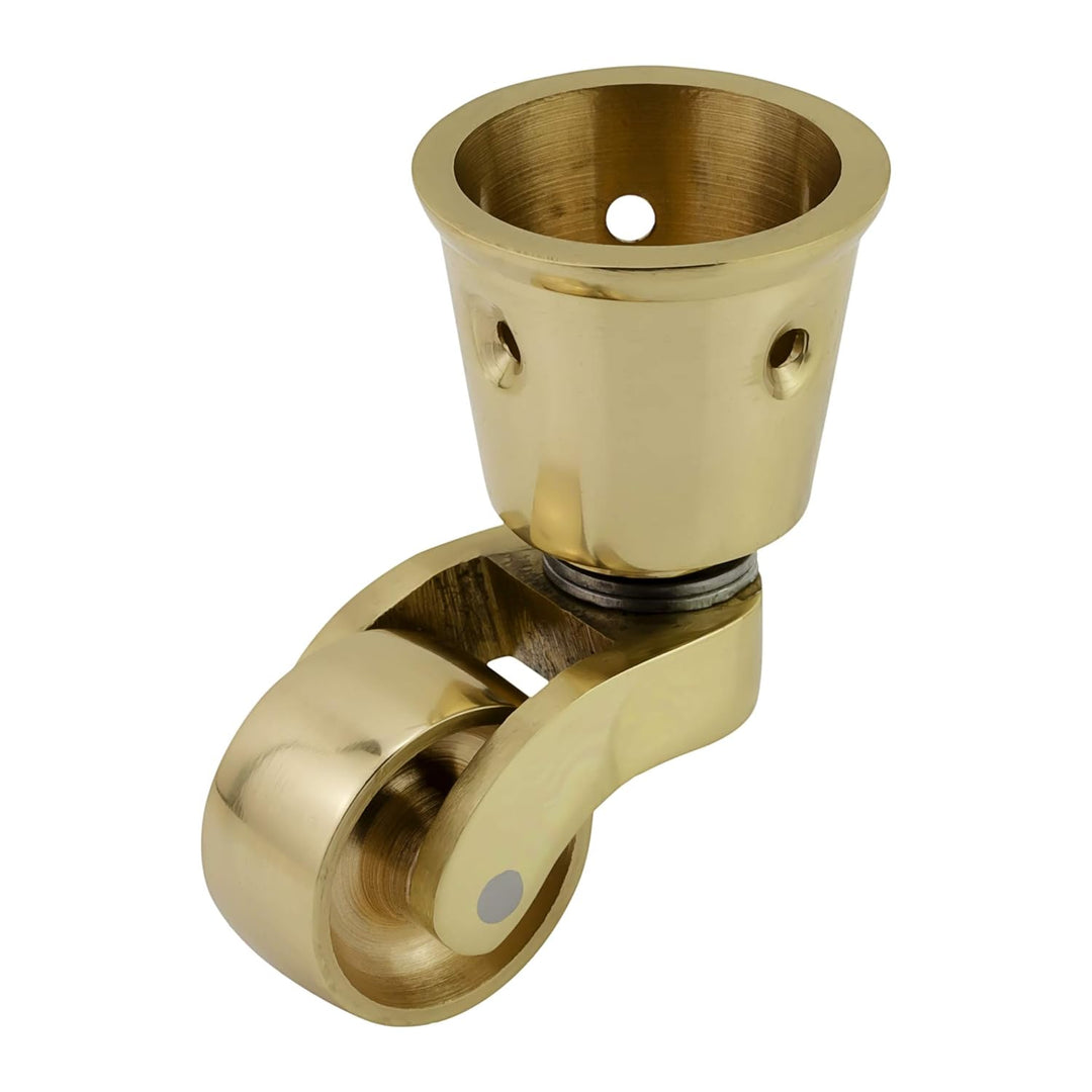 Lenkrolle aus massivem Messing mit 25 mm Rad (4 Stück) – echtes massives poliertes Messing – Antik V
