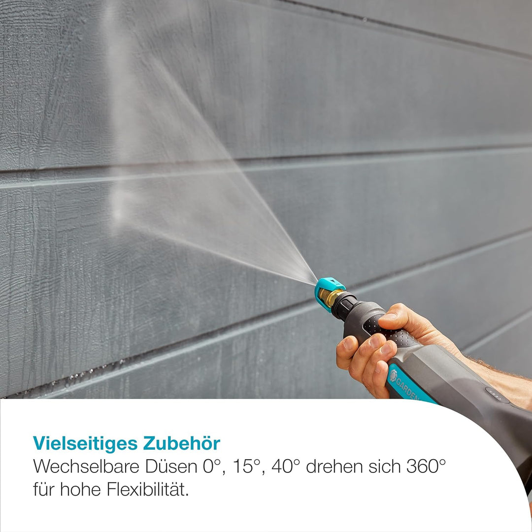 Gardena Akku-Mitteldruckreiniger AquaClean 24/18V P4A Ready-To-Use Set: Akku-Reiniger für den Aussen
