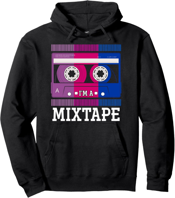 Bi Pride Kassette 80er Queer Geschenk Lustiges Bisexuell Pullover Hoodie