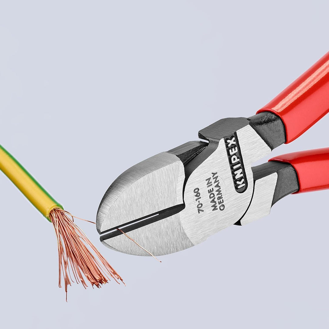 Knipex Seitenschneider schwarz atramentiert, mit Kunststoff überzogen 160 mm (SB-Karte/Blister) 70 0