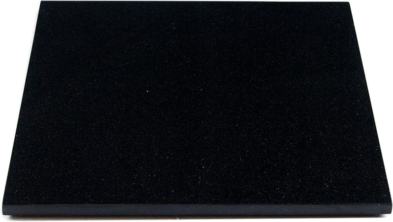 Yuchengstone Servierplatte aus schwarzem Granit – Handgefertigte Natursteinplatte, massiv, eckig, 28