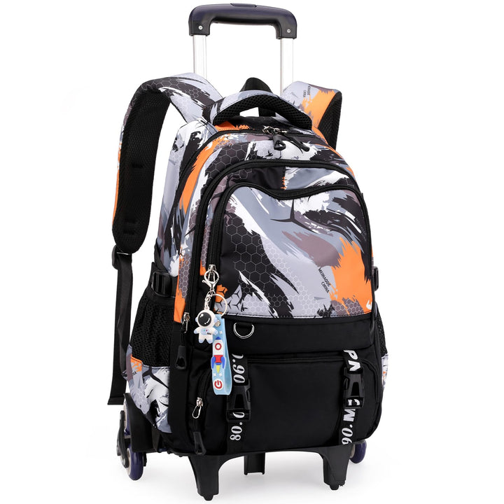 Amythe Schulrucksack Trolley für Jungen, Schulranzen mit Rollen für Kinder Teenager, Modischer Schul