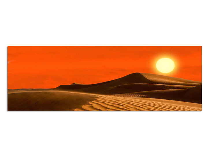 Paul Sinus Art Panoramabild auf Leinwand und Keilrahmen 150x50cm Afrika Wüste Sanddünen Abendsonne