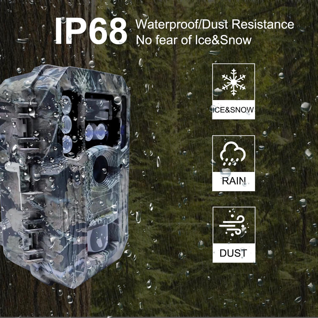 BolyGuard BOLY Wildkamera, 56MP 4K HD,Flash 940 nm schwarzes IR und weisse LED, Nachtsicht mit Tri-F