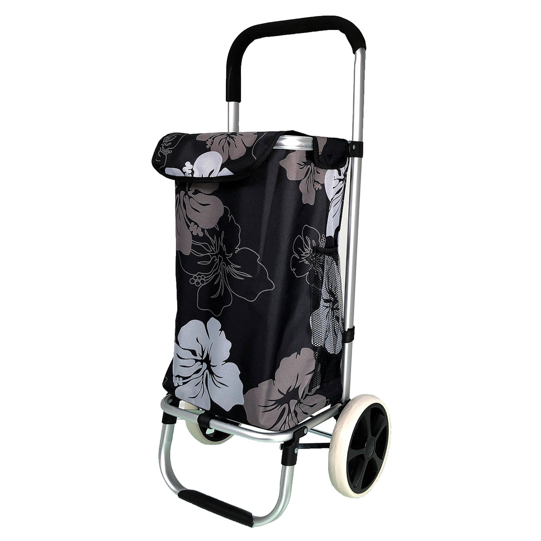Alu Trolley Einkaufstrolley Tasche Einskaufsroller Einkaufswagen (Blumen), Blumen