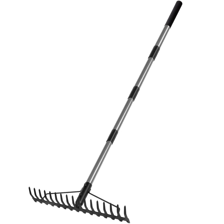 Walensee Garten Rechen, 165cm Metall Rechen , Harke mit 17 Stahlzinken, mit Edelstahlgriff, zum Lock