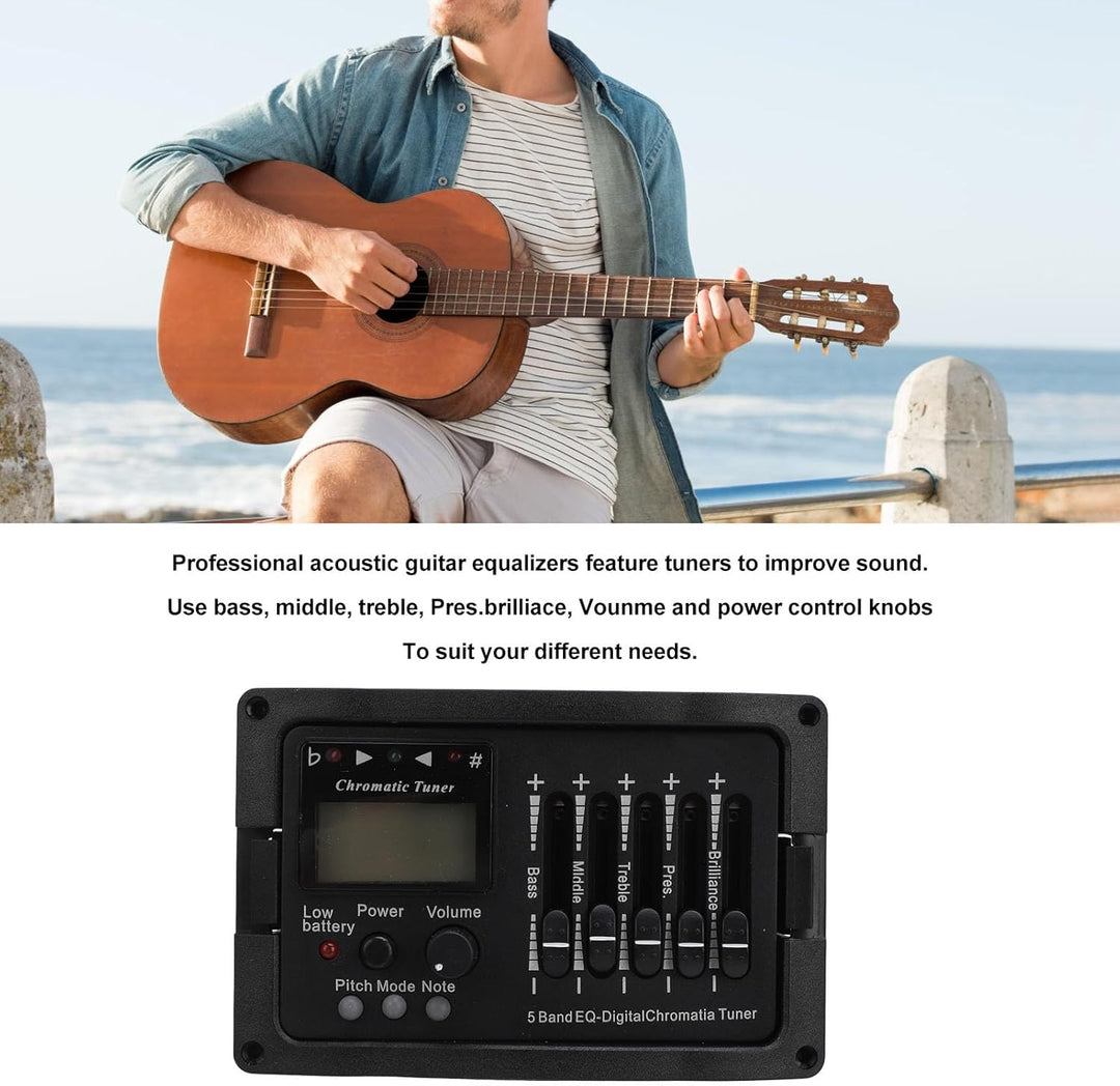Akustikgitarren-Vorverstärker, 5-Band-EQ-Equalizer, Akustikgitarrenverstärker, digitaler Tuner-Tonab