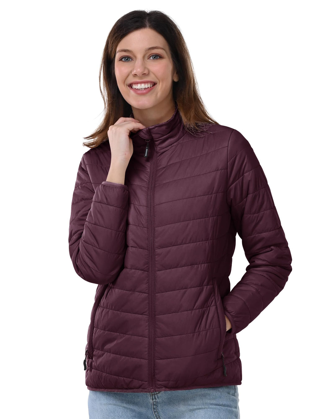 Outdoor Ventures Damen Steppjacke Leichte Warme Packbare Übergangsjacke Puffer Jacke für Frauen Gefü
