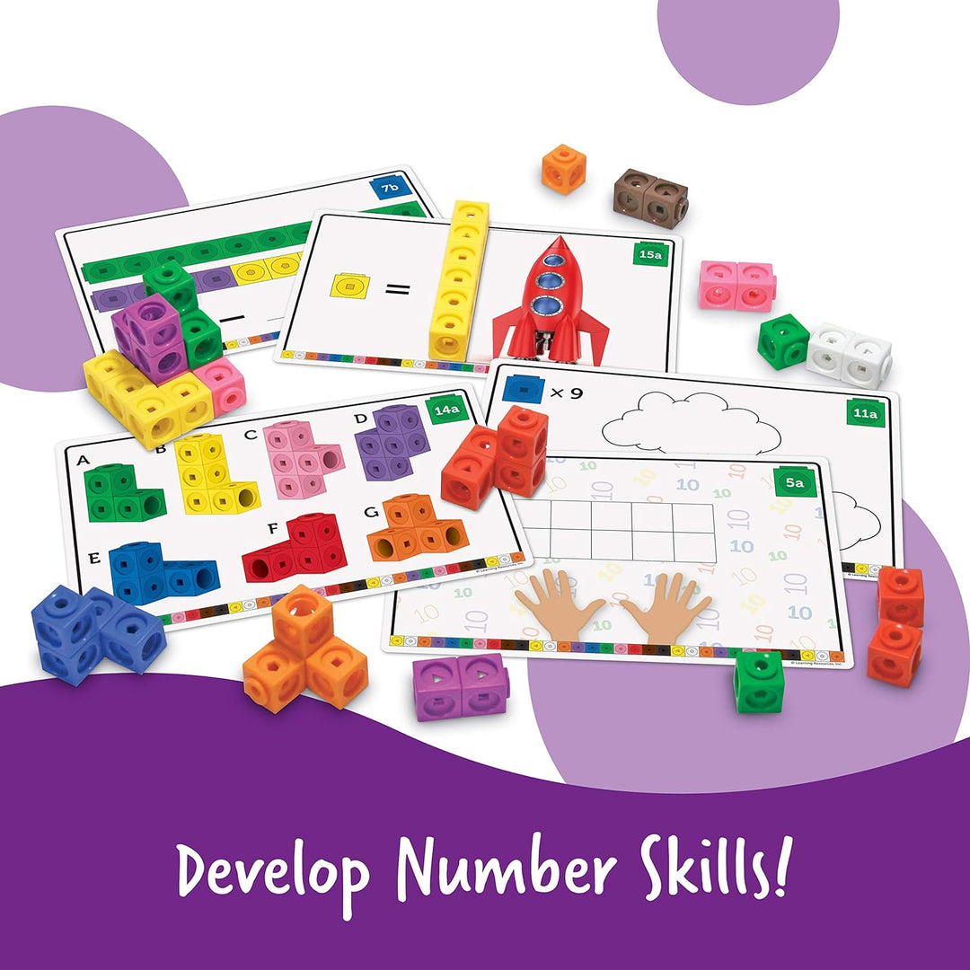 Learning Resources Early Math Mathlink Cube Activity Set, Assorted Colors, 115Piece, Ages 4+