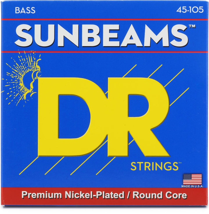 DR Strings SUNBEAM NMR-45 Sunbeam Medium Saite Einzelbett SUNBEAM: Mittel 45-105, Einzelbett SUNBEAM