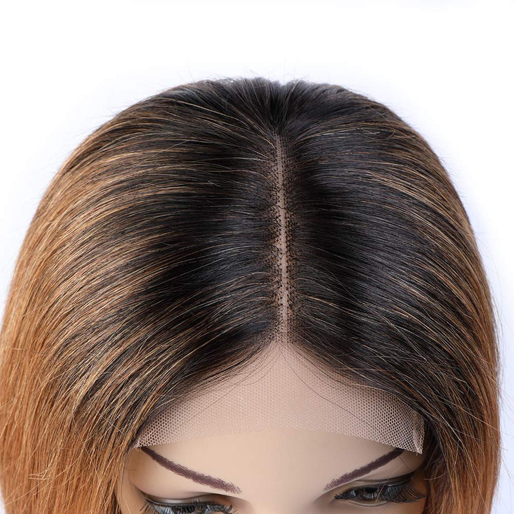 BLISSHAIR Short Bob Lace Front Perücke, Kurzer Bob Wigs 4x4 Lace Closure Human Hair Wigs 10A Brasili