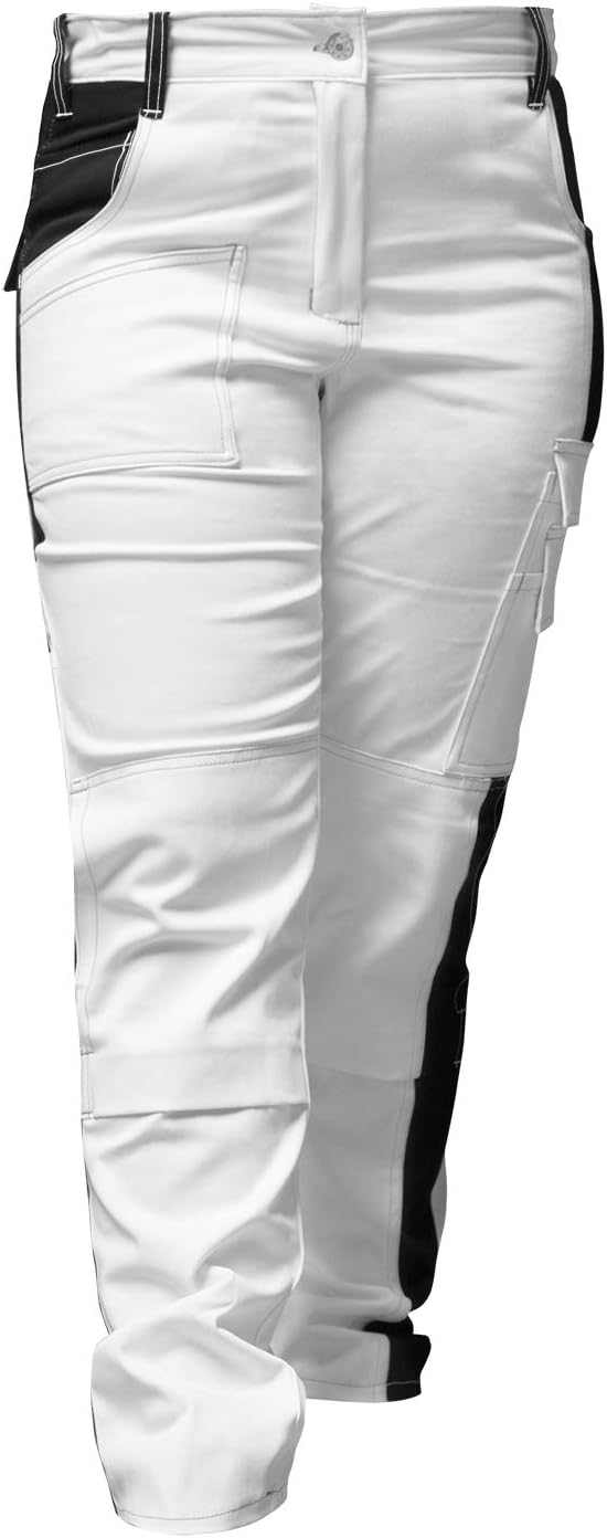 strongAnt Damen Arbeitshose komplett Stretch für Frauen Bundhose mit Kniepolstertaschen Schwarz Grau