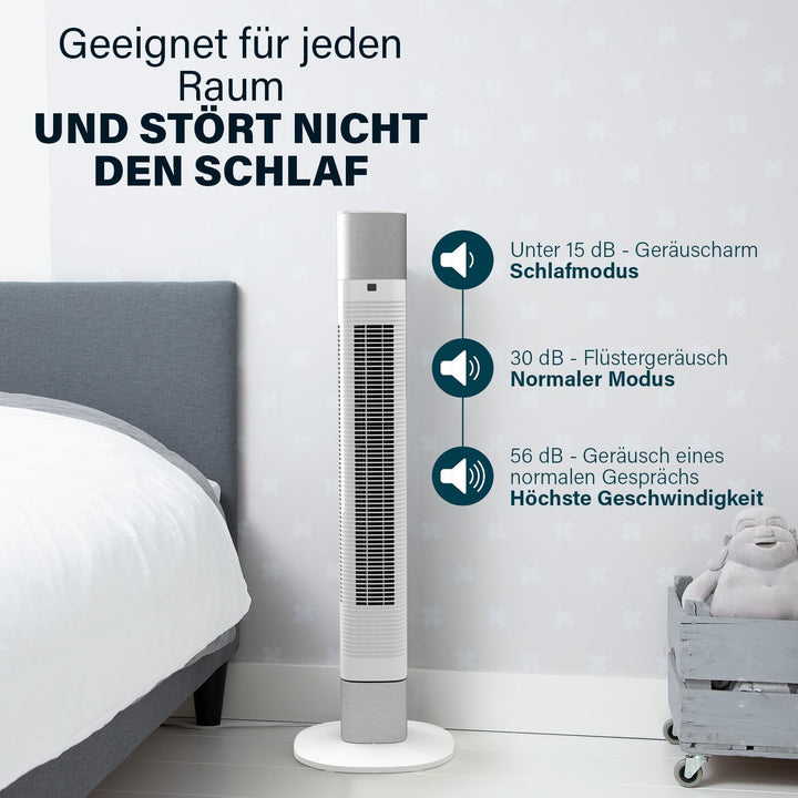 Princess Geräuscharmer Turmventilator - Höhe 103 cm - 3 Modi & 3 Geschwindigkeiten - Oszillation - S