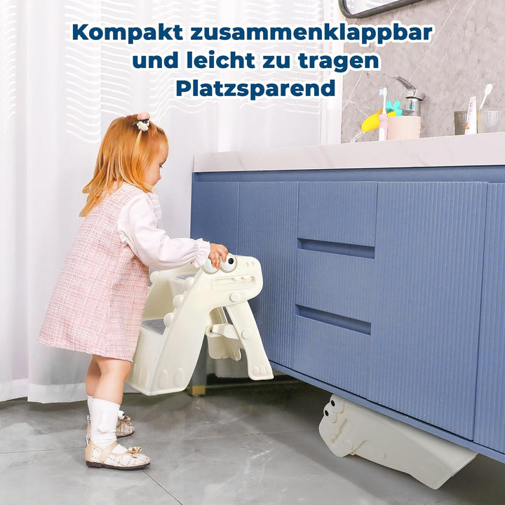 Tritthocker Kinder Hocker Kinder Klappbar Tritthocker Kinder 2 Stufen, Rutschfester Hocker Kinder Ba