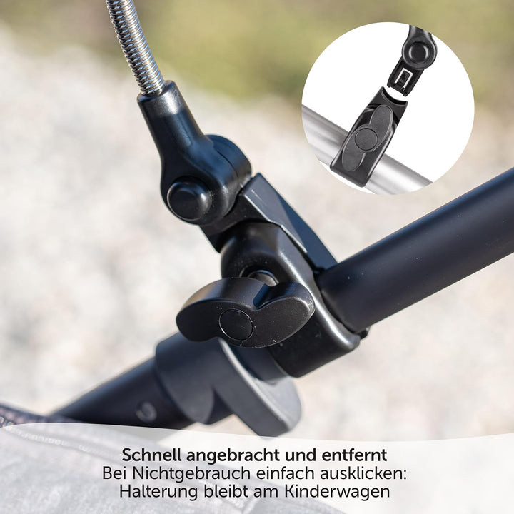 Zamboo Universal Sonnenschirm für Kinderwagen und Buggy - Grau grau, Hellgrau
