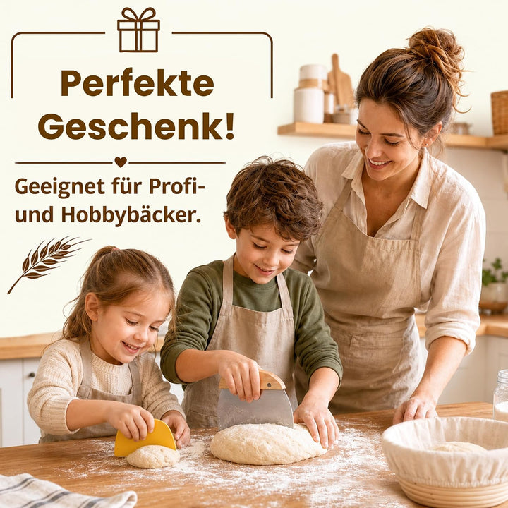 Sauerteig Starter Set mit 2 Gärkörbchen, Gärglas und Backzubehör