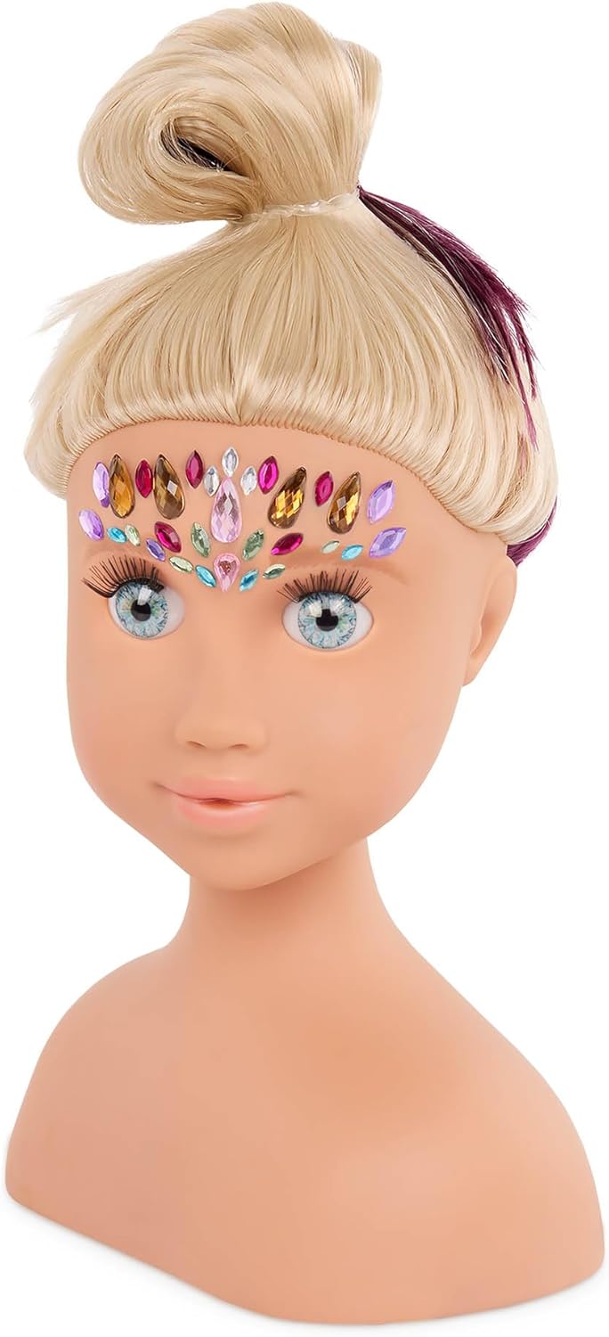 Our Generation Sparkles of Fun Stylingkopf Deanna – Langem, Dickem Blondem Haar, Peekaboo-Strähnchen