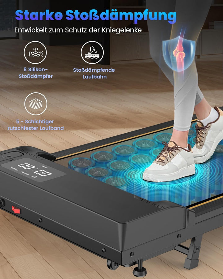 Laufband für Zuhause mit Neigung, Walking Pad mit 7° Steigung, 2.5 PS Laufband Steigung mit LED Anze