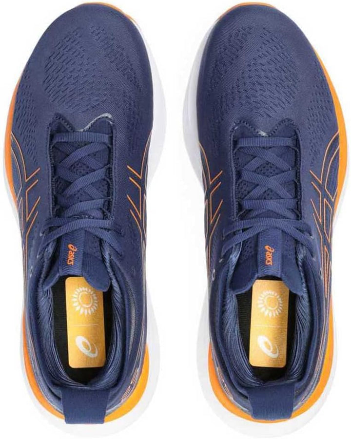 ASICS Nimbus 25 Strassenlaufschuhe für Männer Grün Fluoreszierend 42 EU Blau Weiss, 42 EU Blau Weiss