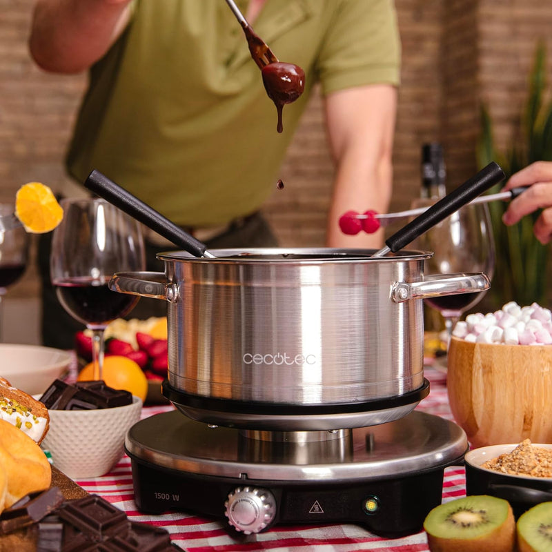 Cecotec Elektrisches Fondue für 8 Personen Fun Gourmetfondue Advance. 1500W, 1,7L Kapazität, für Käs