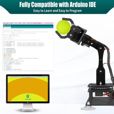 Adeept 5-DOF Robot Arm Kit, Programmable STEM Educational 5-Axis Robot Arm with OLED Display, DIY Ro