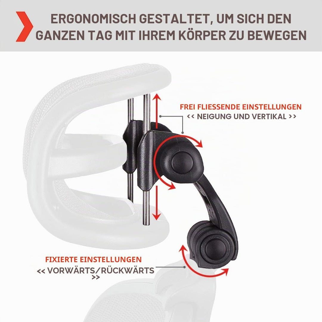 Engineered Now Die Originale Kopfstütze für den Herman Miller Aeron Stuhl H4 Carbon | Farben und Net