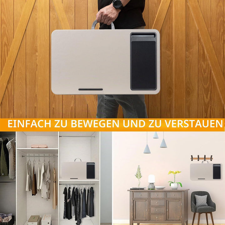 Schossschreibtisch, tragbarer Laptop-Schreibtisch mit Kissen-Kissen, passend für Laptops bis zu 17 Z
