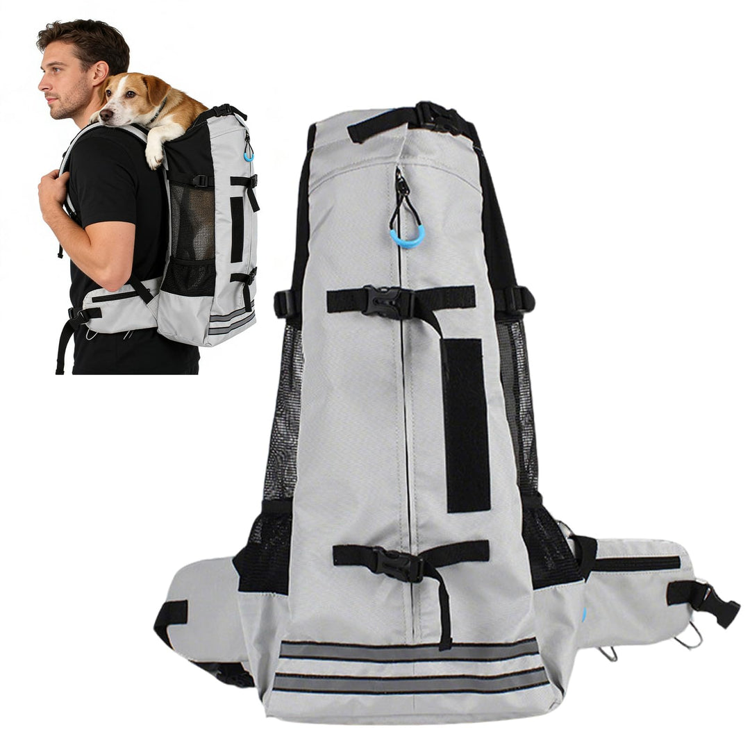 PETCUTE Hundetransportrucksack,Atmungsaktiver Haustier-Rucksack mit Sicherheitsverschluss &amp; Reflekto