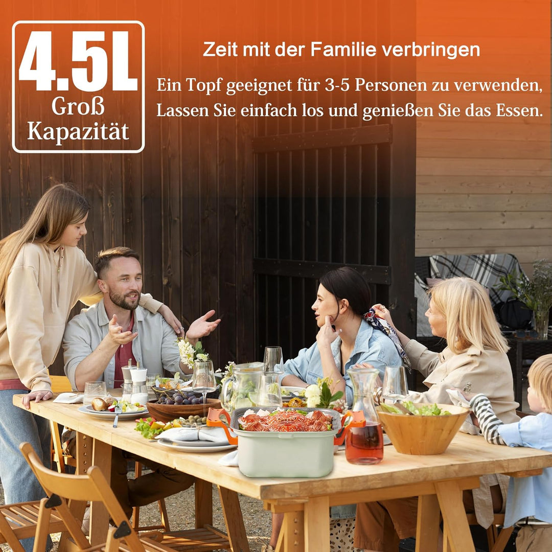 Multifunktionstopf aus Gusseisen – Dampfgarer, Dampfgarer Topf & Multikocher zum Kochen, Braten, Sch