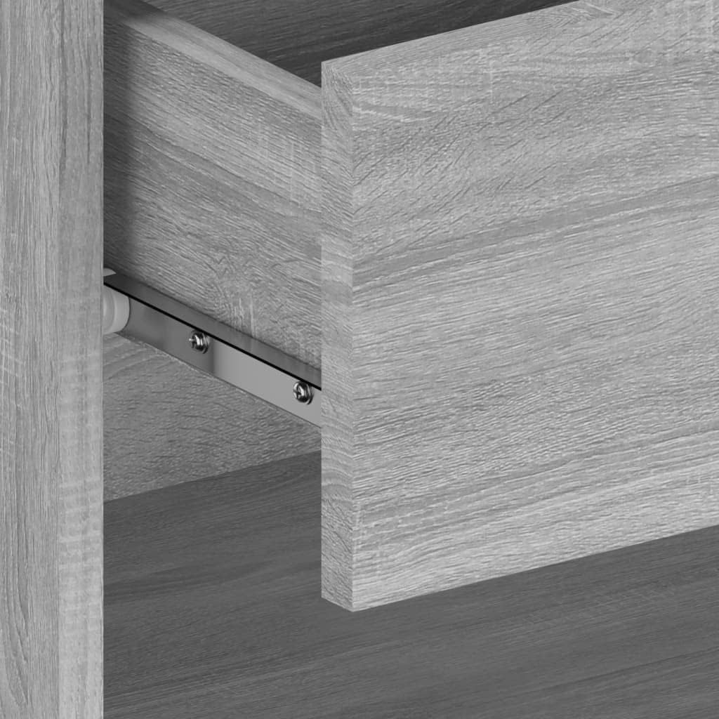 Wand-Nachttisch Grau Sonoma Holzwerkstoff 46x29,5x30 cm Nachtschrank Nachtkästchen Bedside Table Nig
