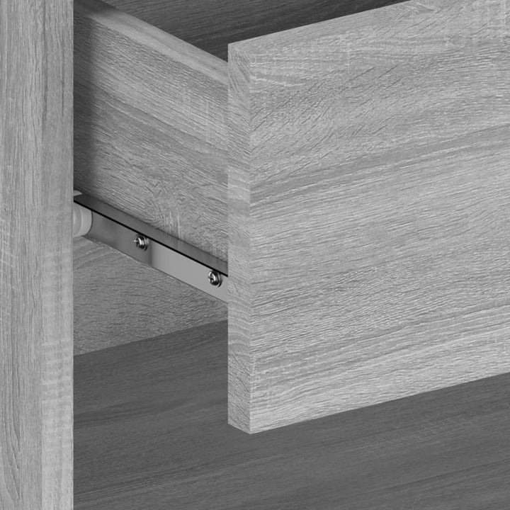 Wand-Nachttisch Grau Sonoma Holzwerkstoff 46x29,5x30 cm Nachtschrank Nachtkästchen Bedside Table Nig