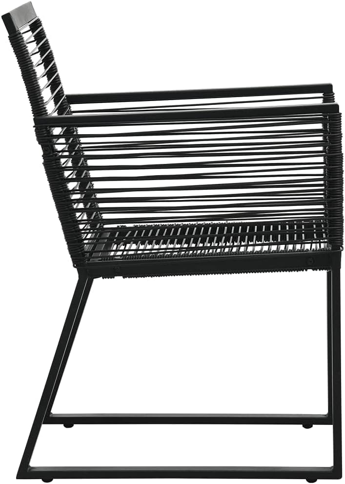 WIFESE Gartenstühle 2 STK. Schwarz BalkonmöBel GartenmöBel Set Gartenstuhl StapelstüHle Rattan Garte