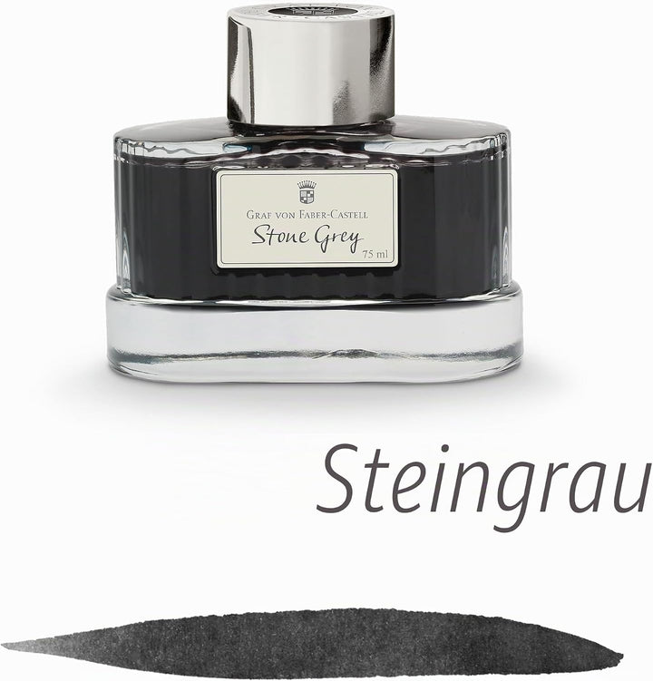 Graf von Faber-Castell 141003 Tintenglas Füllfederhalter und Kugelschreiber, steingrau