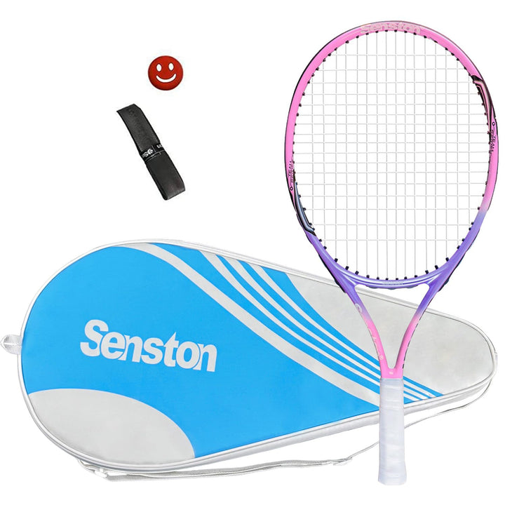 Senston Tennisschläger 19/23/25 One-Piece-Design Tennis Schläger Set mit Tennistasche,Overgrip,Vibra