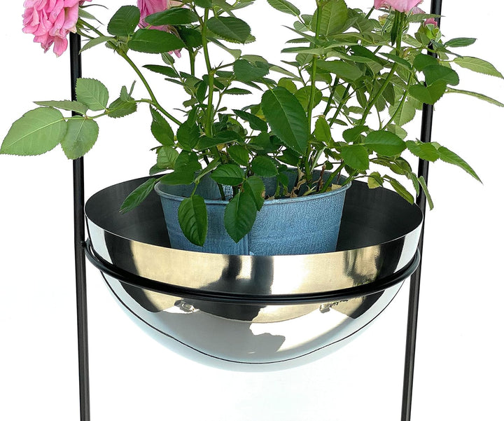 DanDiBo Blumenampel Innen Metall Wand Hängepflanzen 67 cm 96083 L mit Topf Silber Pflanzenhänger Blu