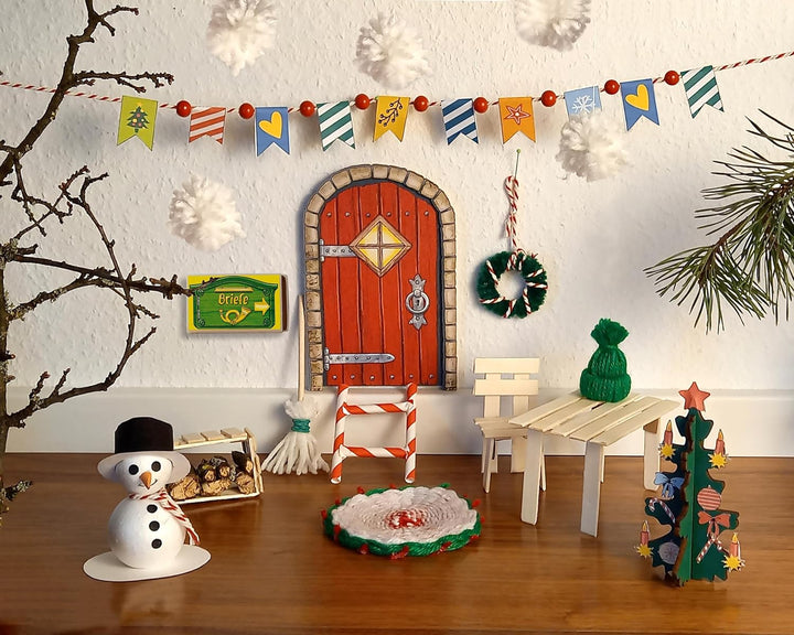 Bei uns zieht ein Wichtel ein - Adventskalender mit Wichteltür, Bastelmaterial und Anleitungbuch