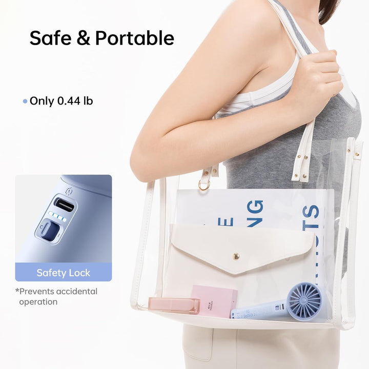 JISULIFE Mini Ventilator, 4000 mAh Handventilator Akku Aufladbar, bis zu 22 Stunden Kühlung, 5 Gesch