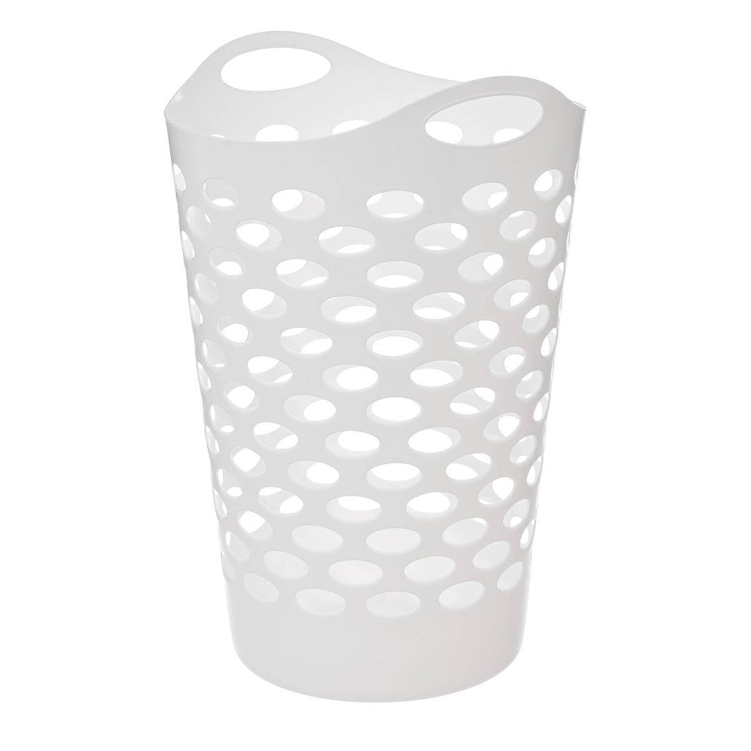 5five – Flexibler Wäschekorb, 60 l, Weiss – Belüftungslöcher – leicht – ergonomische Griffe für einf