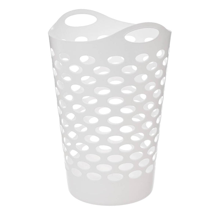 5five – Flexibler Wäschekorb, 60 l, Weiss – Belüftungslöcher – leicht – ergonomische Griffe für einf