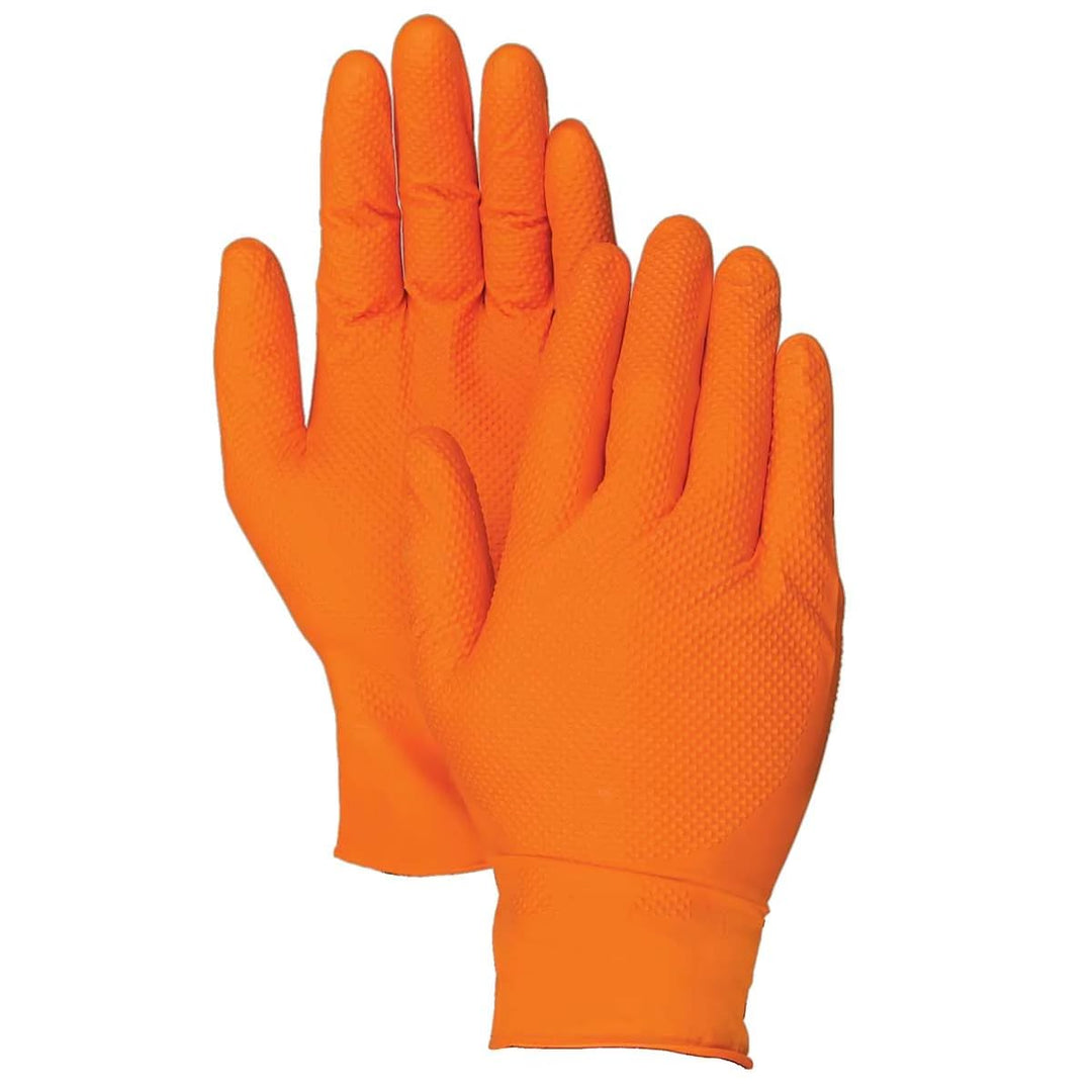 Eppco 8847 Tiger Griff Orange Nitril Handschuhe - XXXL (3XL) - Texturiert Griff - Kiste (80pc)
