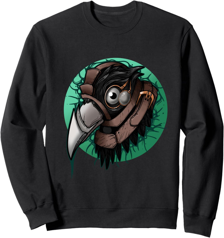 Krähe mit Steampunkelementen Motiv Sweatshirt
